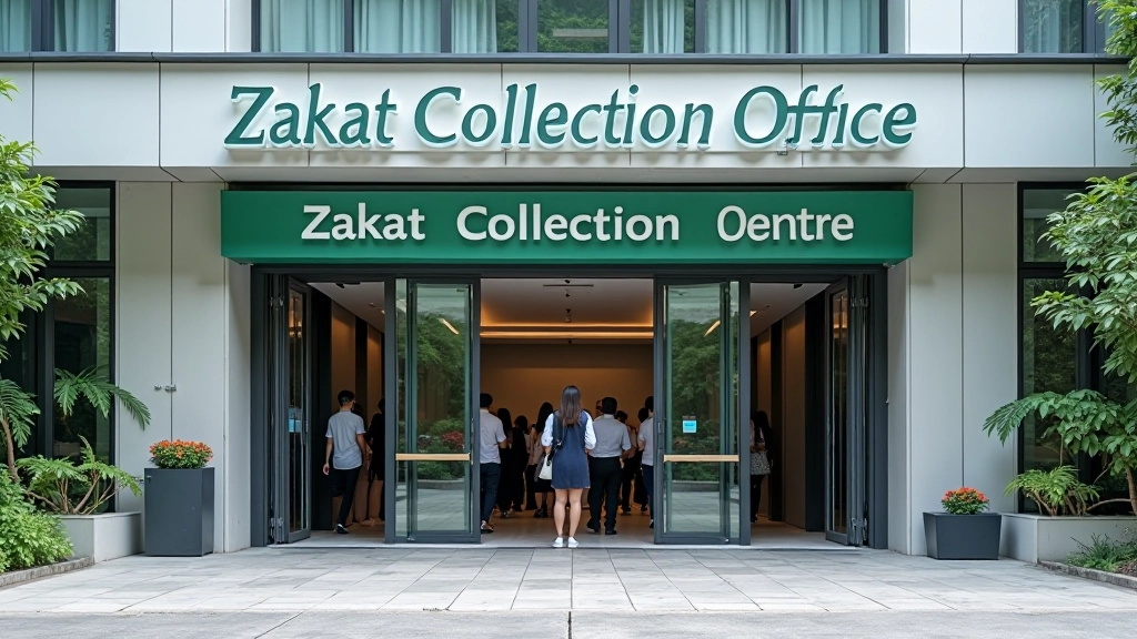 State zakat collection office building in Malaysia with clear signage and entrance